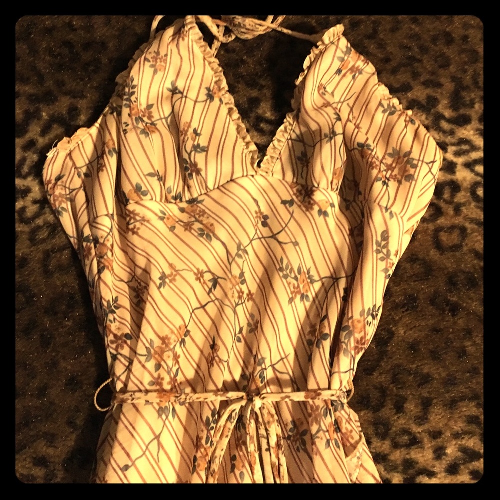 Beige floral dress